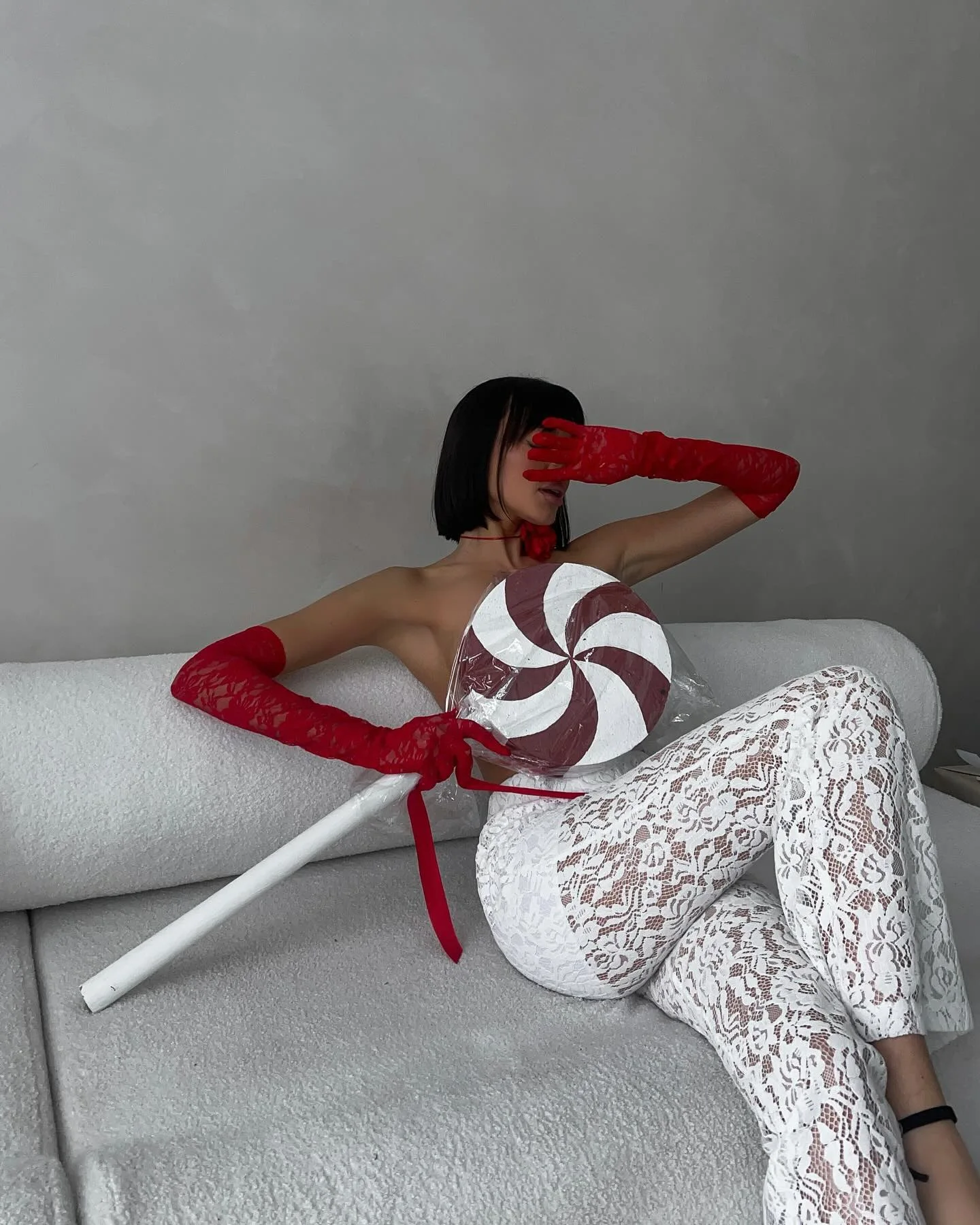 Sexy High-waisted Trousers Summer Stitching Hollow Transparent Fashionable Bell-bottoms Solid Color Stretch Wide-leg Trousers