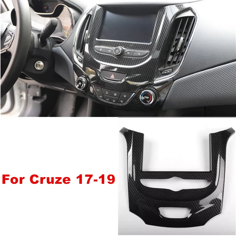 For Chevrolet Chevy Cruze 2017 2018 2019 Car Interior Front Dashboard Central Console Carbon Fiber Cover Frame Panel