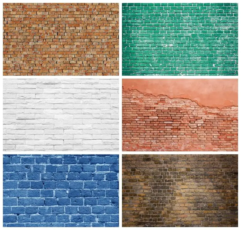 Laeacco White Brick Wall Cement Wall Baby Shower Kids Portrait Photography Backdrops Photo Backgrounds Birthday Photozone Studio