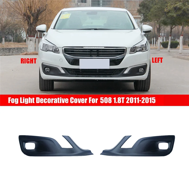 

A77Q-Car Front Bumper Fog Light Frame Fog Light Decorative Cover For 508 9809143180 9809143080