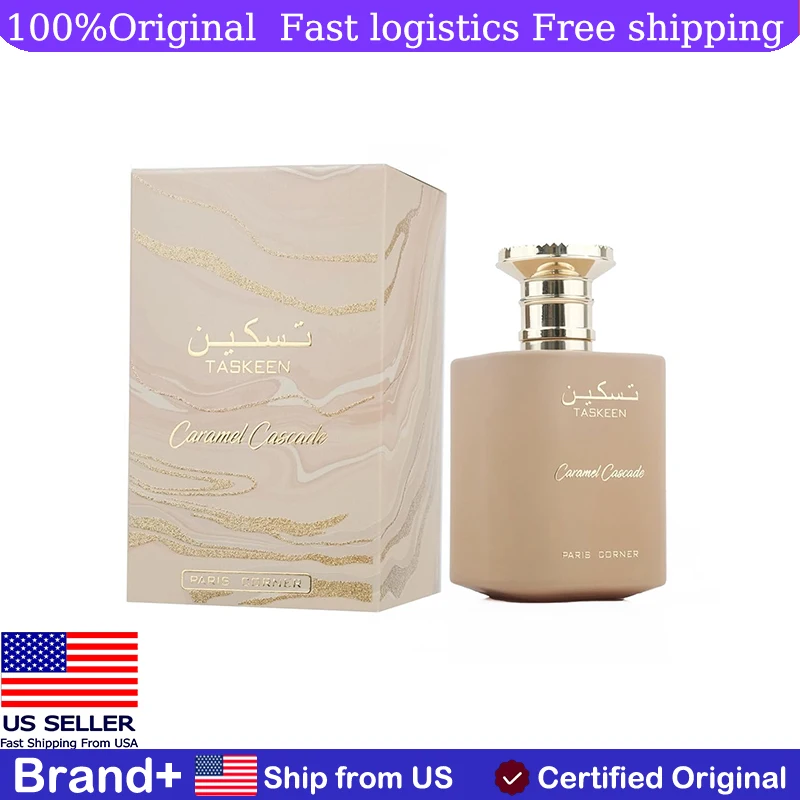 

Paris Corner Taskeen Caramel Cascade EDP 3.4 Fl Oz Sweet Elegance Perfume for Women Men Long Lasting Fragrance Cologne Portable