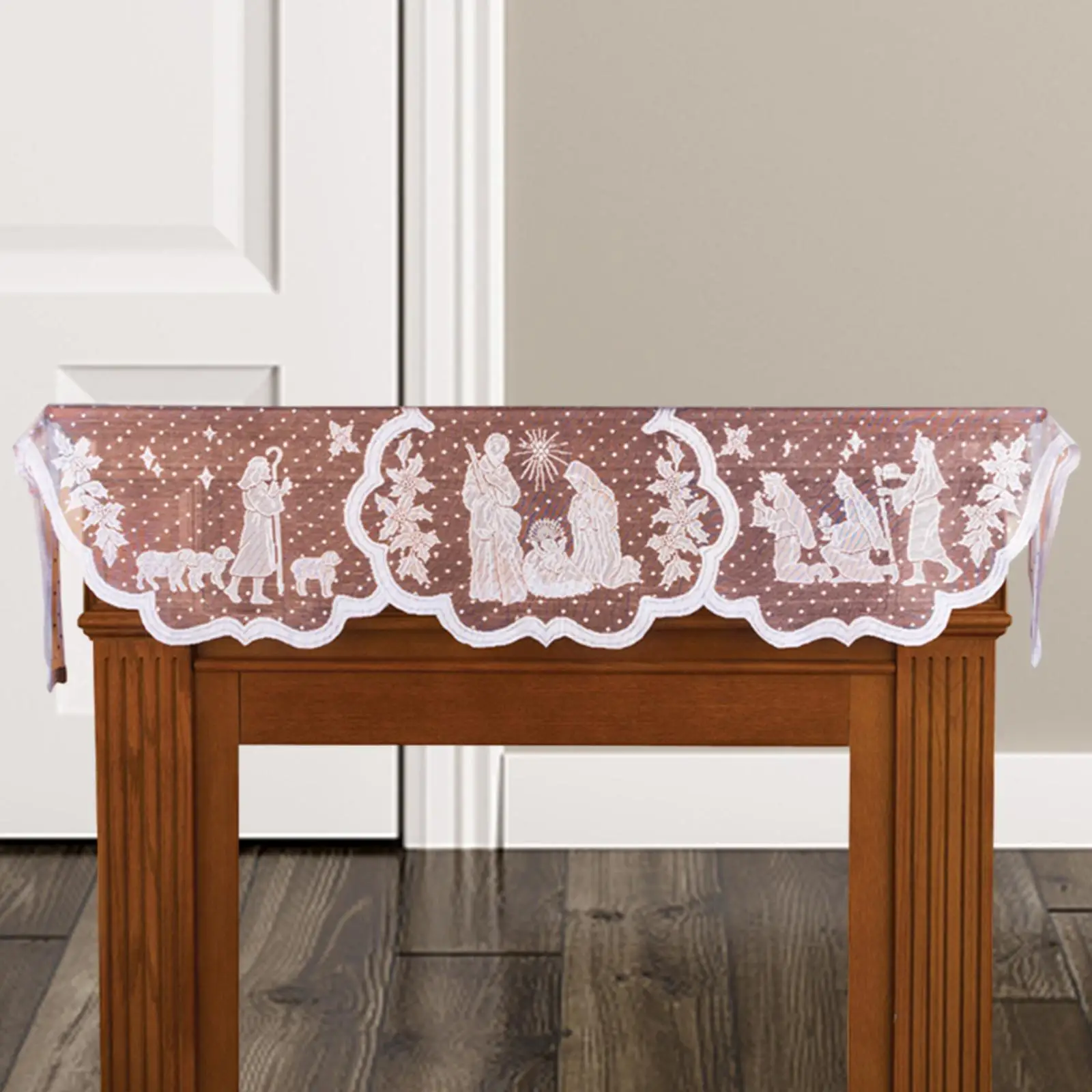 Fireplace Mantle Scarf Cover Fireplace Cloth Decorations Decoration Versatile Christmas Tablecloth for Kitchen Thanksgiving