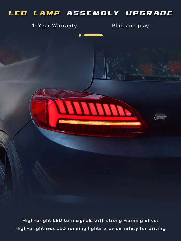 

Задние фонари в сборе для Volkswagen VW Scirocco 2009-2014, светодиодные фары дальнего света, светодиодный тормозной задний фонарь, указатель поворота, автоаксессуары