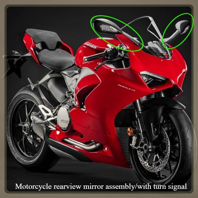 

Motorcycle rearview mirror reflective mirror with turn signal Equipped with turn signal lights for Ducati899/959/1199/1299/V4/V2