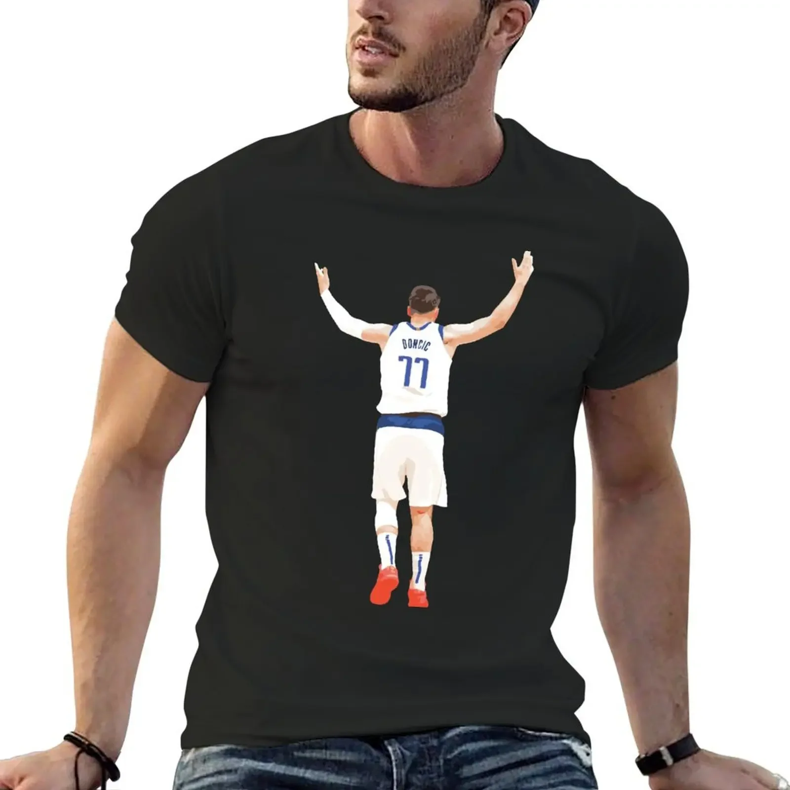 

Luka Doni 77 Basketball Dallas T-Shirt custom t shirt street wear shirts graphic tee customizeds Men's t-shirts