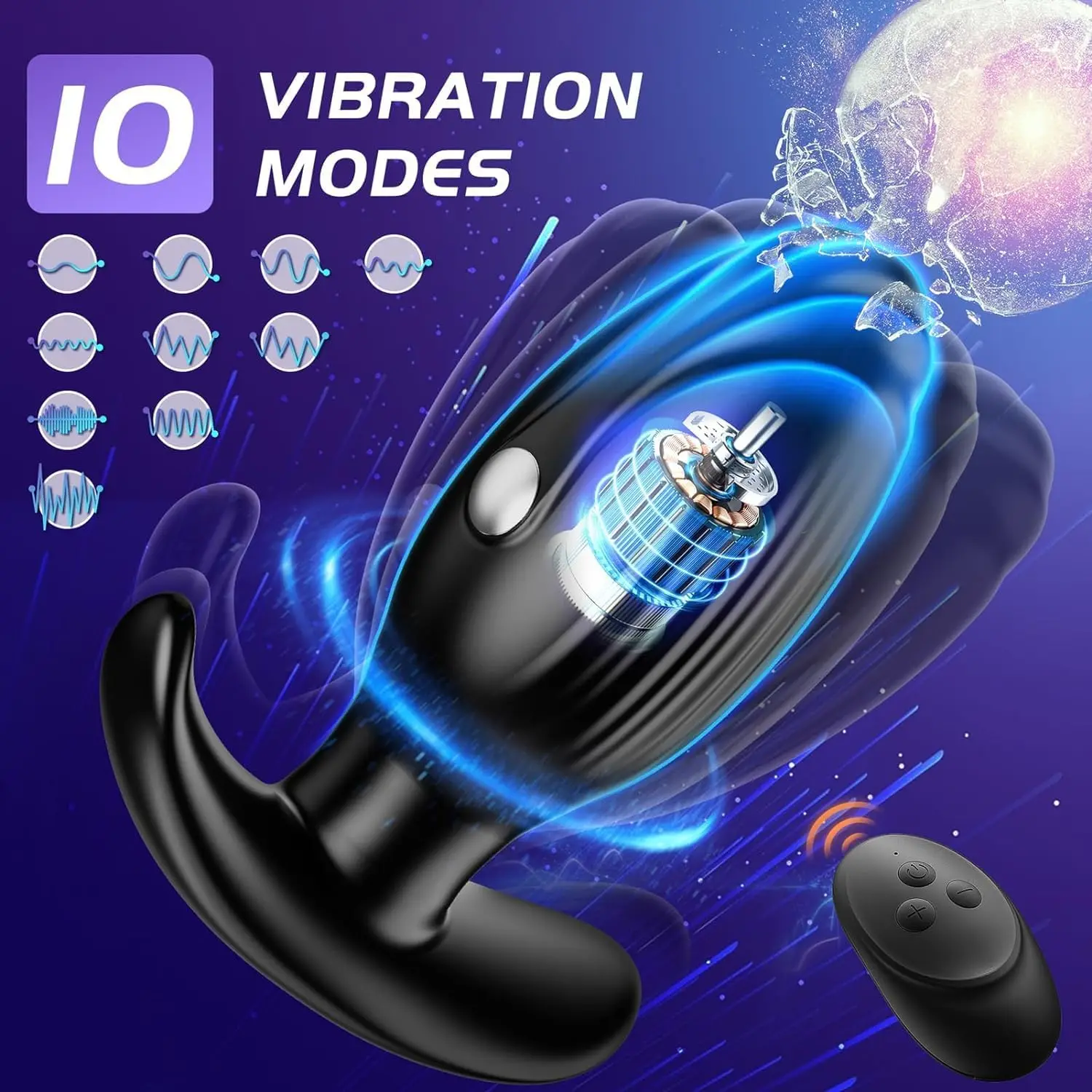 Electric Shock Anal Plug Vibrator Prostate Massager Wireless Buttplug 10 Vibrating & 3 Pulsed Modes Sex Toys for Couple Gay Wome