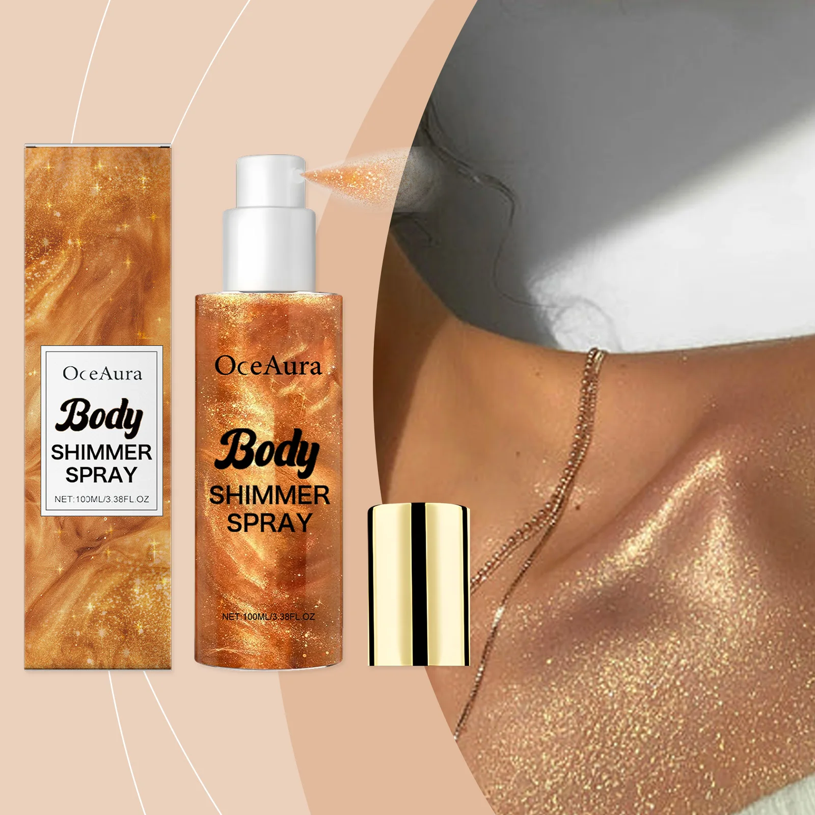 

Body Glitter Spray (Colorful Glitter): Natural Glitter Brightens Skin, Long-Lasting Non-Sticky, Delivers Gentle Body Glow