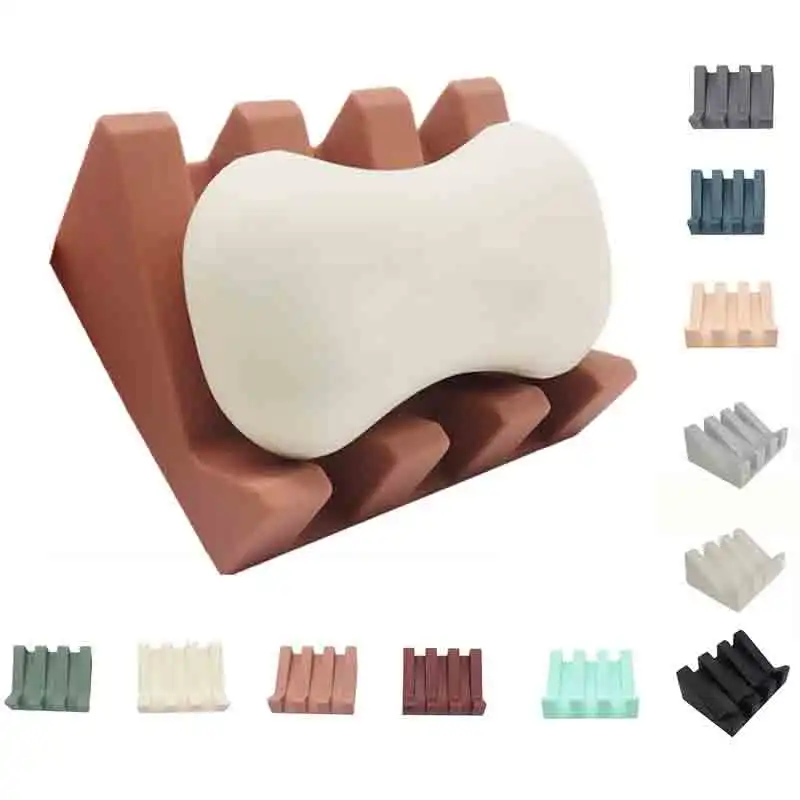 Self Draining Soap Dish Holder Silicone Waterfall Bar Soap Tray for Bathroom Kitchen Countertop Soap Rack Soap Holder