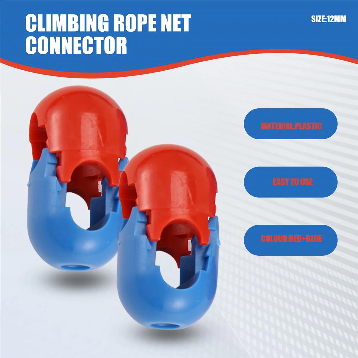 SYJZ 20Pcs Climbing Rope Net 12mm Plastic Connector Net Buckle Climbing Accessories for Outdoor Swing Climbing Rope Parts