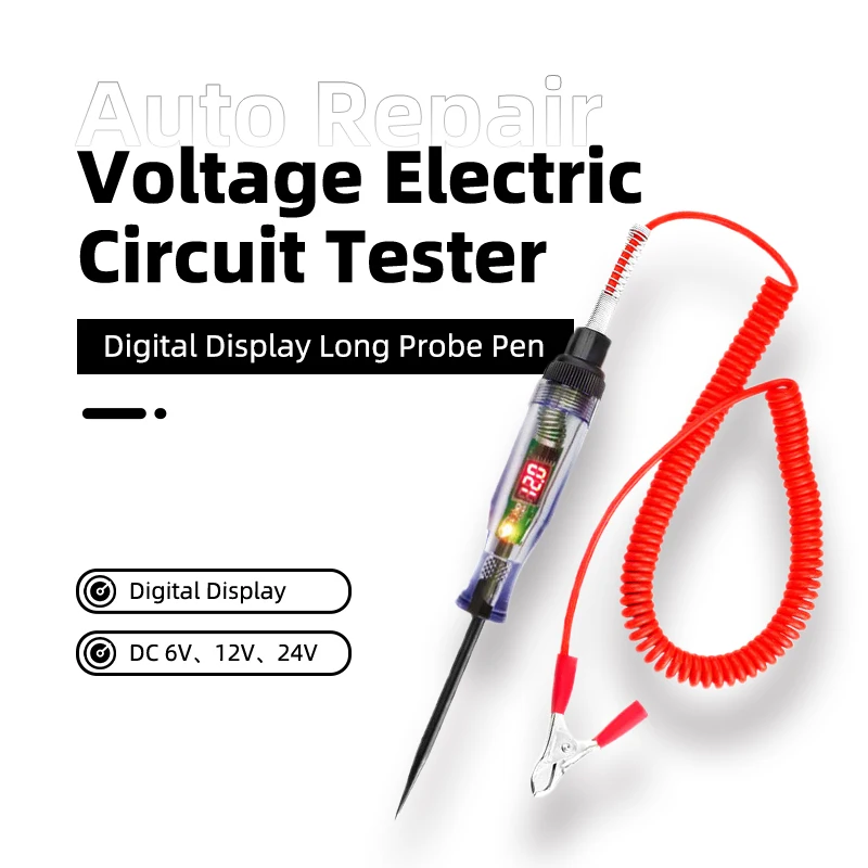 Car Truck Voltage Circuit Tester Auto 6V-24V Tools Car Diagnostic Probe Test Pen Light Bulb Electric Measuring Pen Tools