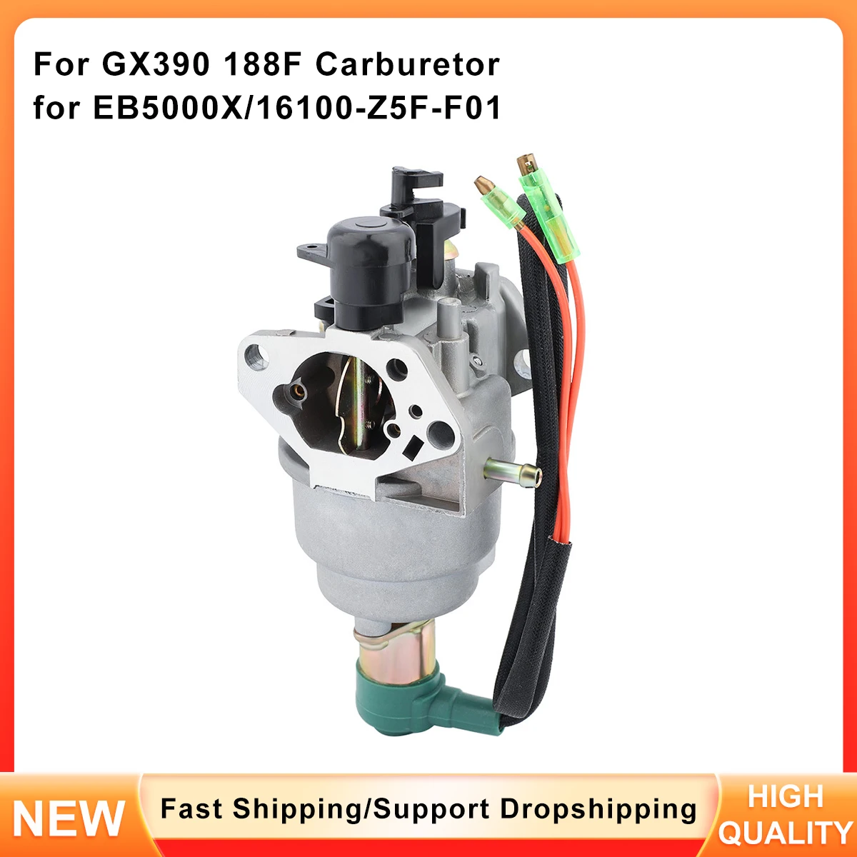 

Auto Choke Carburetor for Honda GX340 GX390, Fits 16100-Z5F-F01 & 188F 11HP-13HP Engines