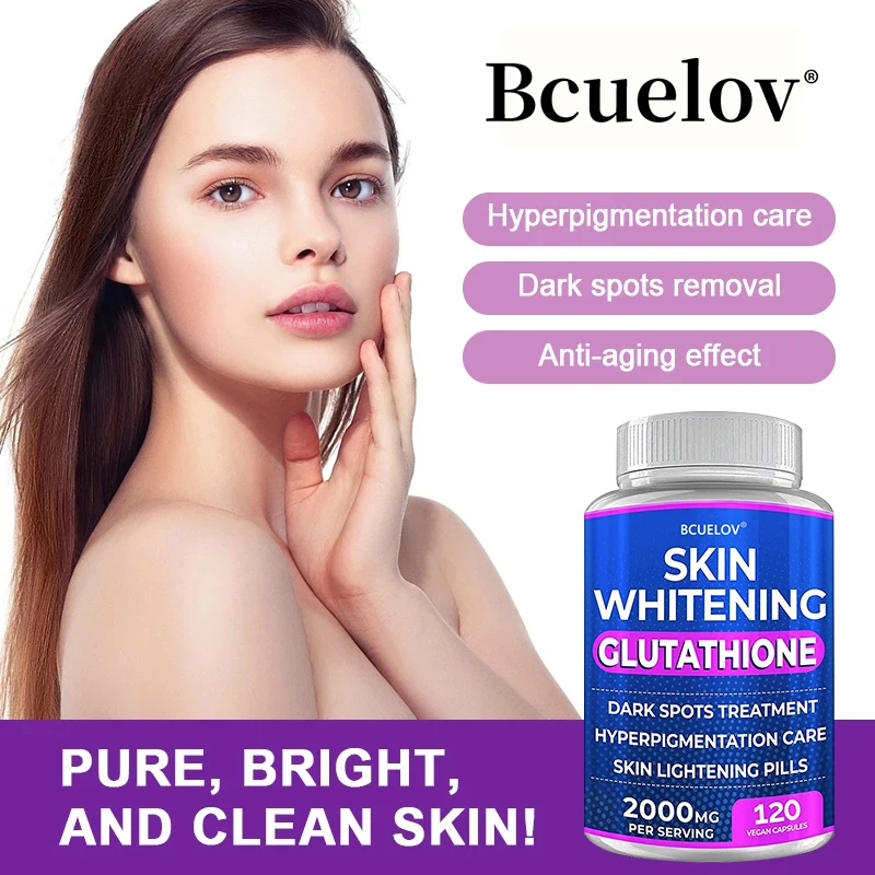 

Bcuelov Glutathione, with 2000 Mg of Glutathione - Skin Care Supplement, Antioxidant, Improve Skin, 30/60/120 Capsules