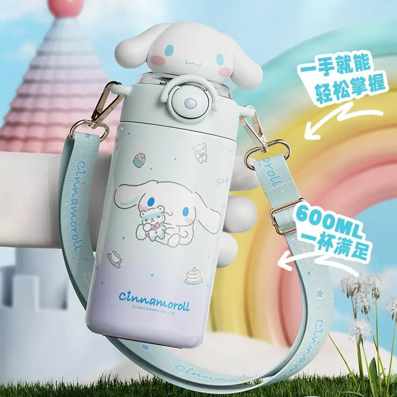 

Sanrio Children Cartoon Hot Water Cup Kuromi 316 Steel Kawaii Student Anime Portable Cute with Straw Vacuum Cup Birthday Gift
