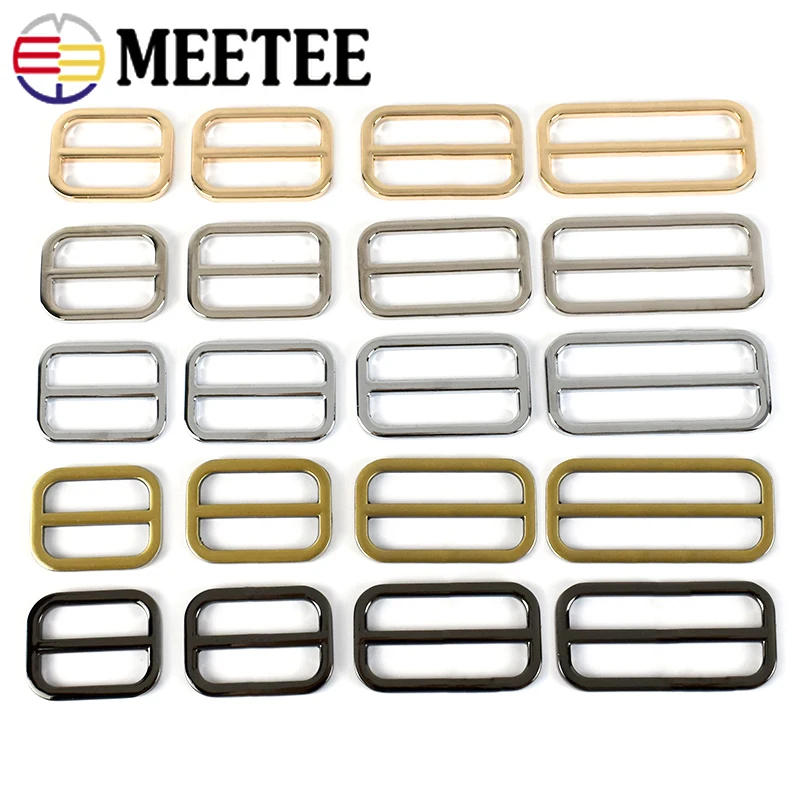 5/10Pcs 25-50mm Metal Tri-Glide Slider Adjust Buckle Webbing Hook Leather Bags Shoulder Strap Belt Clasp DIY Sewing Accessories