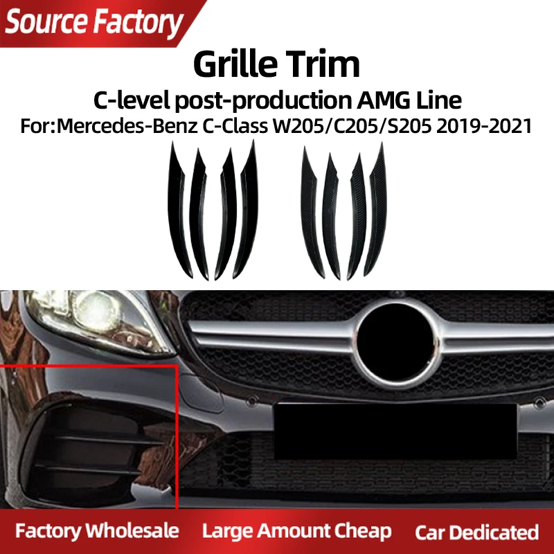 

Спойлеры с крыльями, горячий автомобиль, подходит для Mercedes Benz C-Class C260L C300L C180L 19, новый C-Class 2019-2021, полоса противотуманных фар AMG Wi