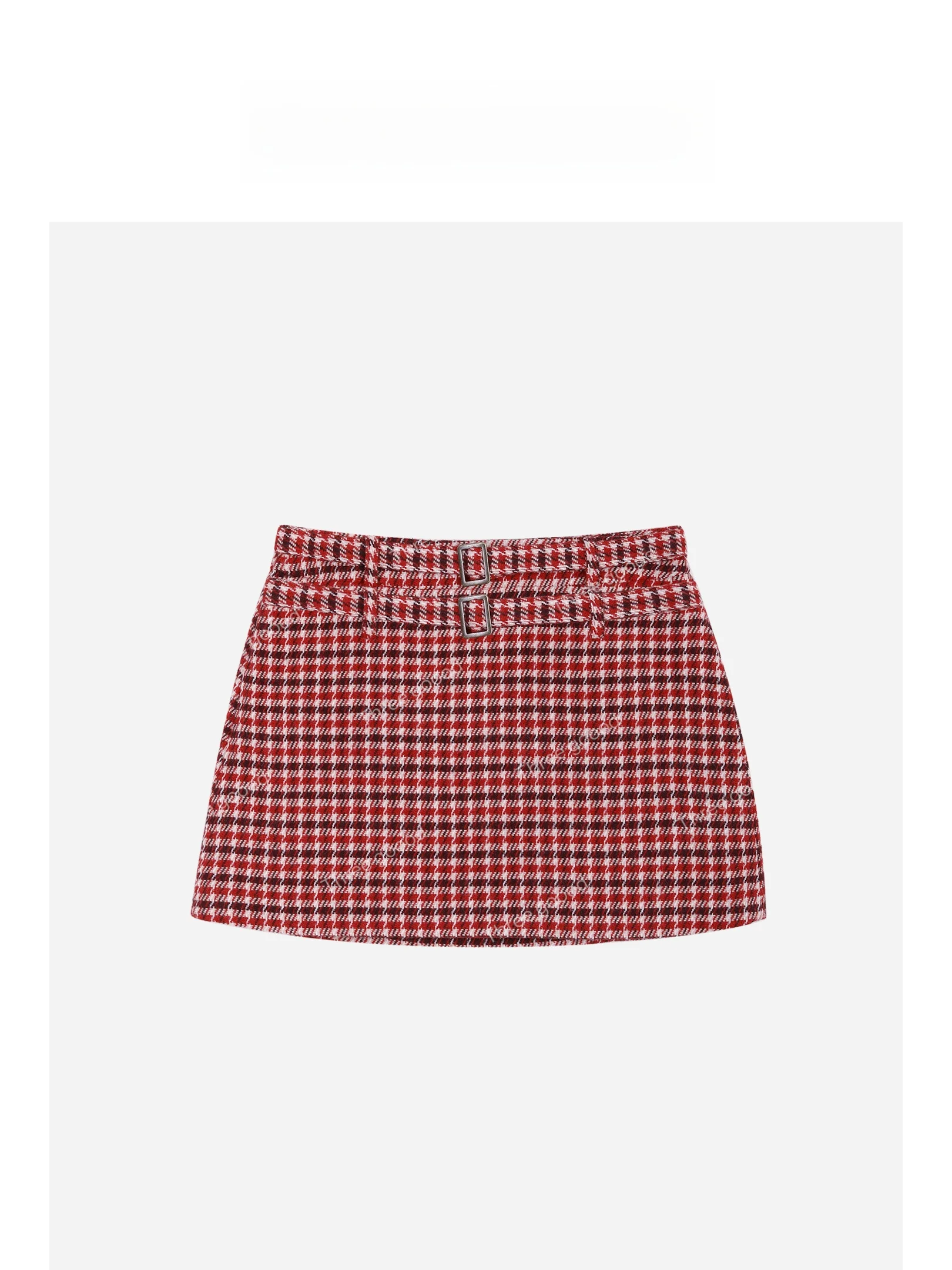 

Tee Goood Cisas Aosphere Small Fraance Woolen Plaid One-Step Skirt Casual Low Waist A-Line Skirt
