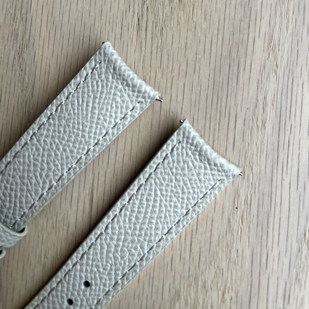 PIERRE PHILIPPE A pulseira de couro genuíno Palmprint é macia e respirável, com interface em forma de arco adequada para pulseira de 20 mm