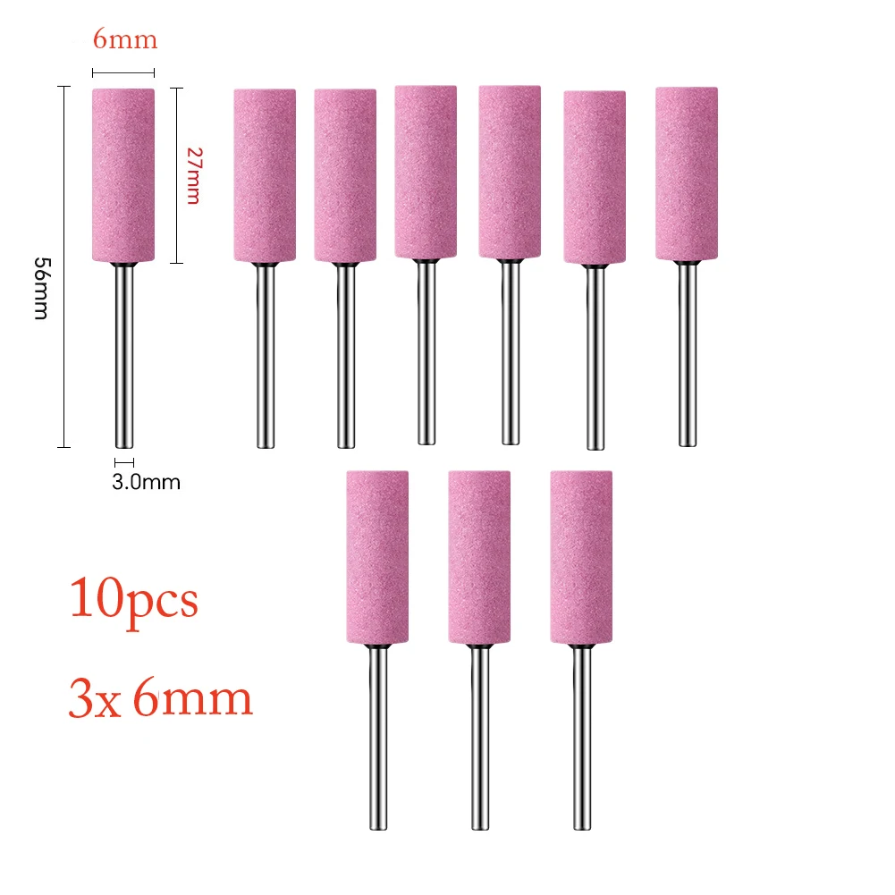 

10pcs Corundum Grinding Heads 3mm Shank For Metal Jade Wood Carving Rotaty Tool For Electric Engraver Metal Polishing Tasks