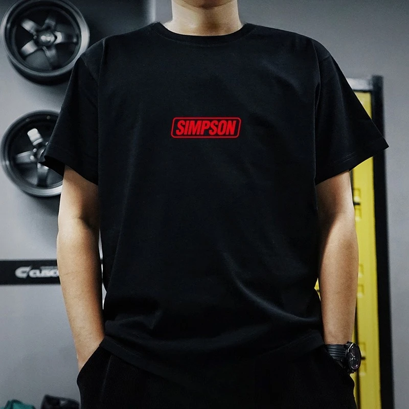 Attrezzatura motociclistica americana Casco SIMPSON T-shirt a maniche corte Camicia culturale Tendenza Harajuku Personalità semplice Y2K