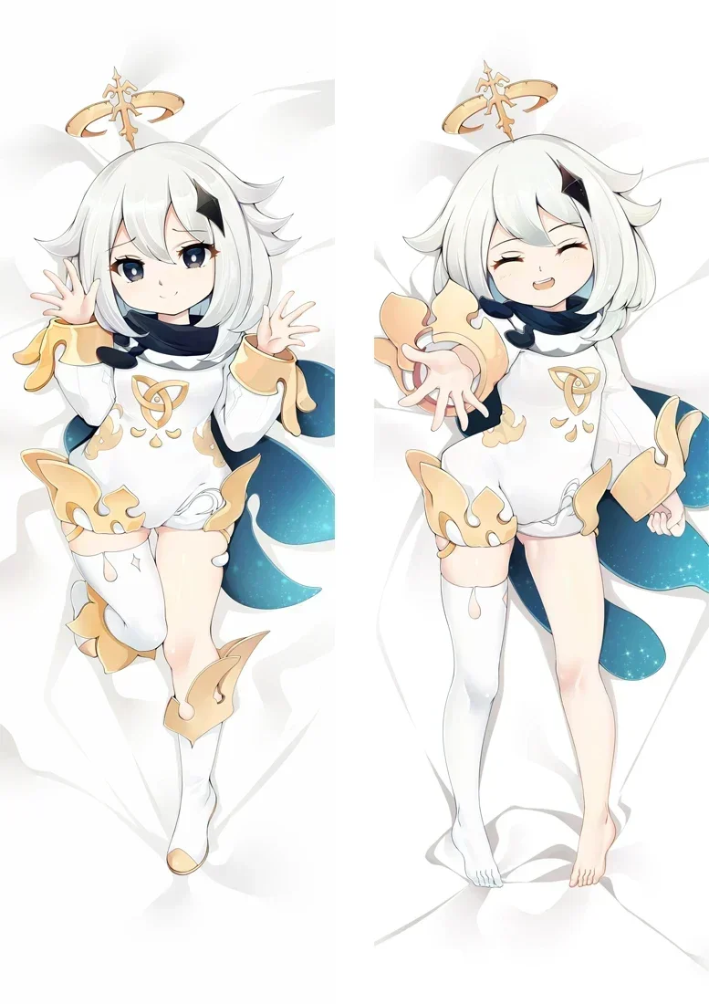 

Чехол Genshin Impact PAIMON Dakimakura, мультяшное аниме обнимающее тело, наволочка 50x160 см, постельное белье, милая детская наволочка