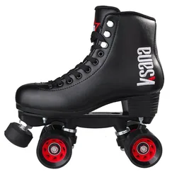 Quad Skates Double Row Roller Skates Unisex PU Leather Shoes For Lovers Two Line 39*58mm Wheels Professional Patines
