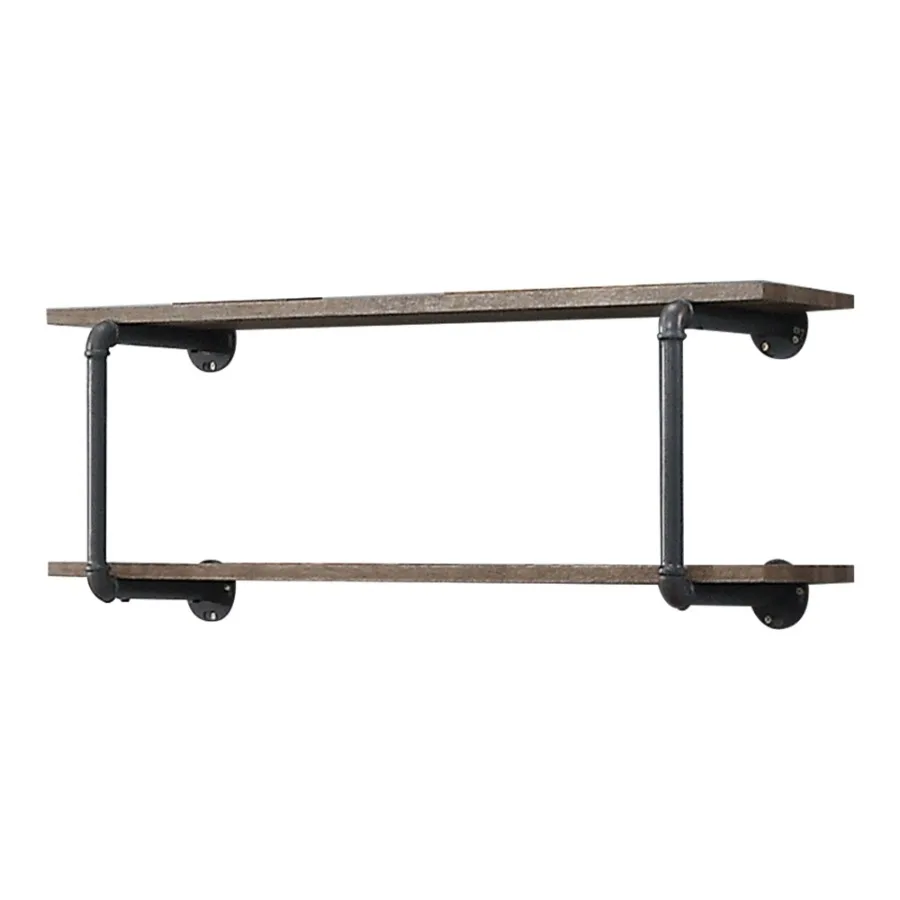 

Antique Oak and Sandy Grey 2Tier Wall Shelf