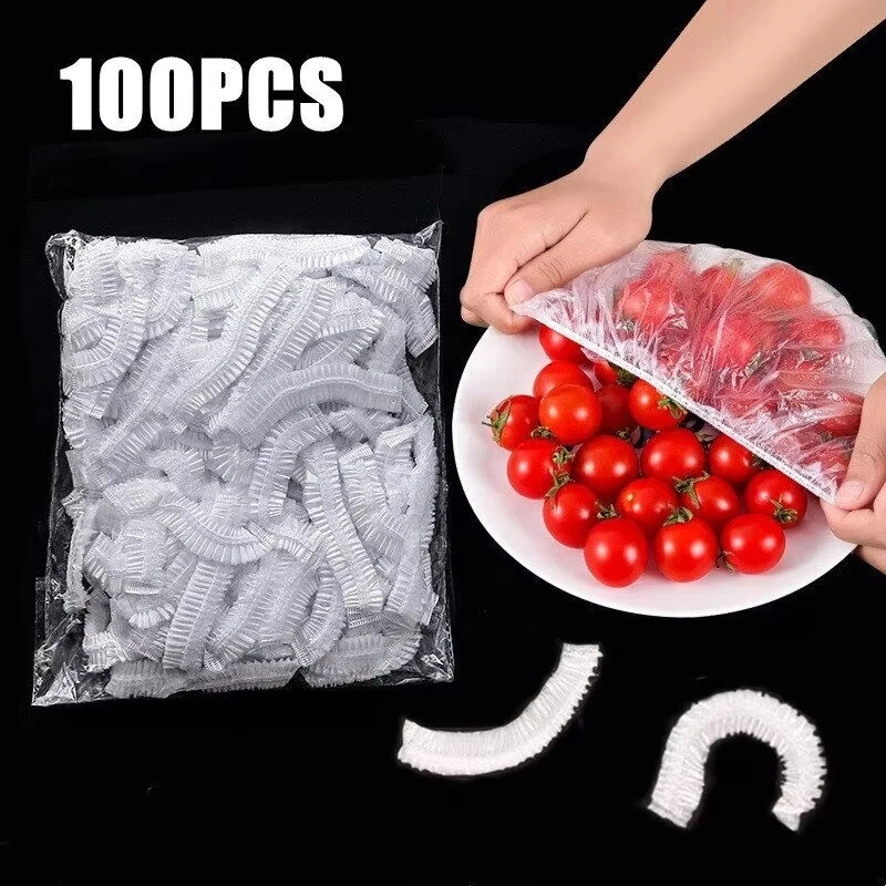 Disposable Food Cover Food Grade Plastic Elastic Food Lids Wrap Bags Refrigerator Fresh-keep Bag For Fruit Vegetable