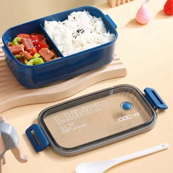 Portable Lunch Box Plastic Divided Food Containers with Spoon