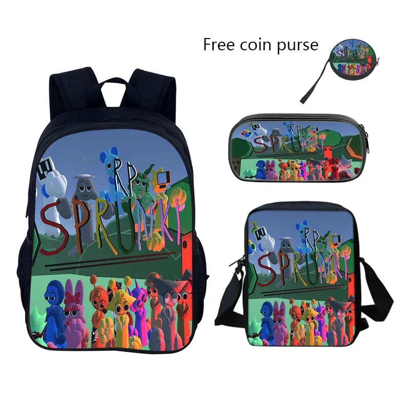 Sprunki Child School Backpack With Shoulder Bag Pencil Bags School Student Bags for Boys Girls Best Gift