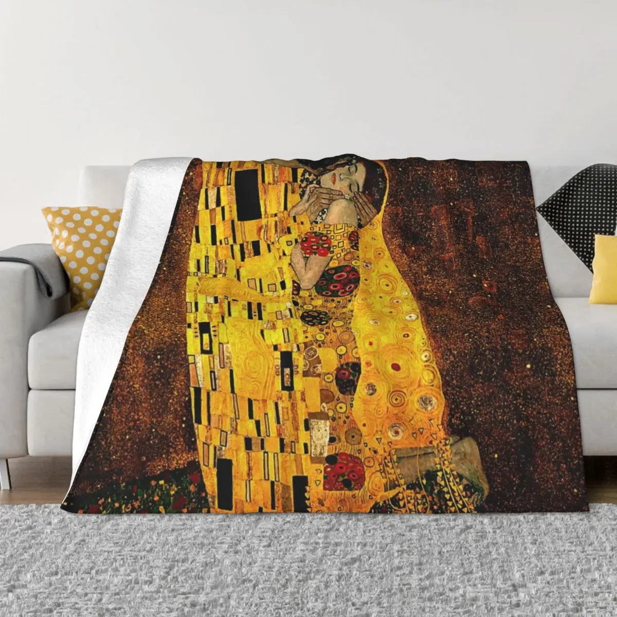 

Gustav Klimt The Kiss Throw Blanket Personalized Gift Blankets For Sofas For Decorative Sofa Sofa Throw Blankets