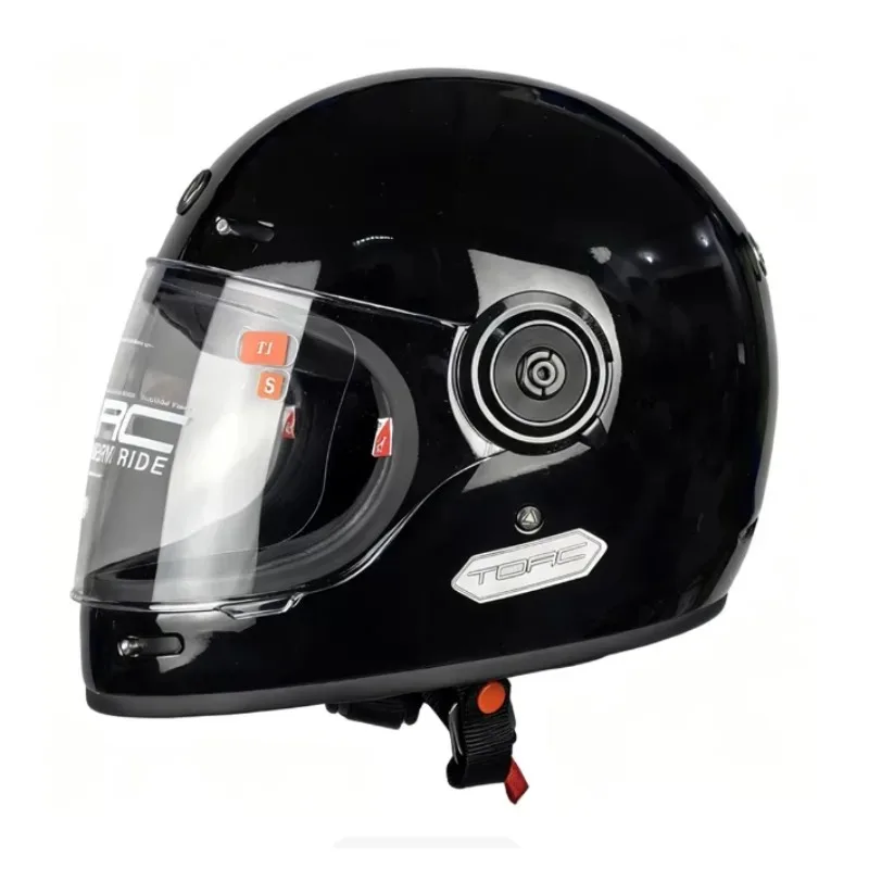 Hot TORC Motorycle Riding Vintage Helmet Moto Full Face Helmet Cover Retro Helmet Men Motorbike Personality Cool Locomotive