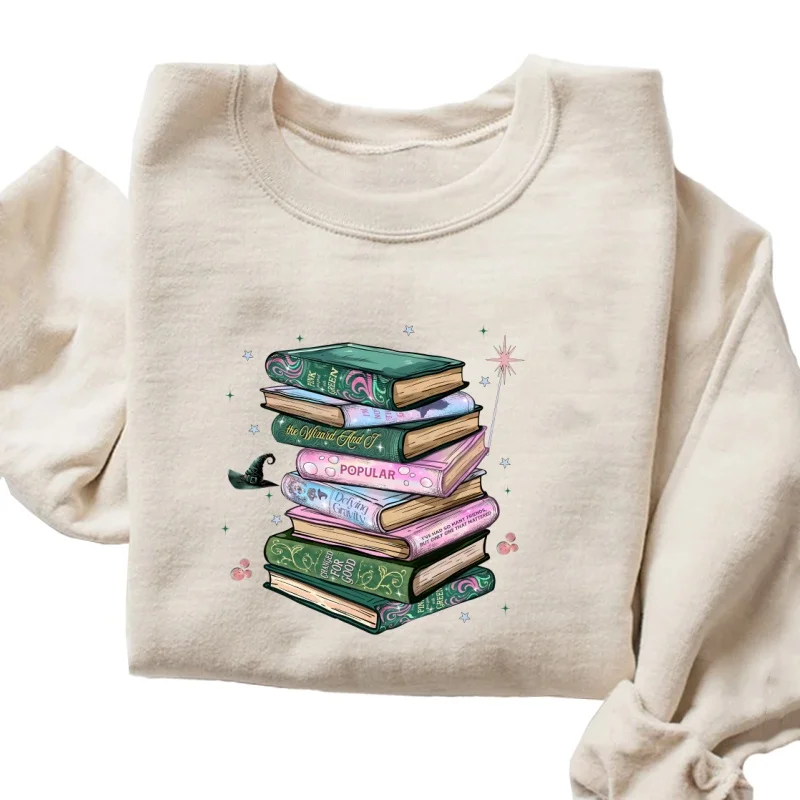 Mèche changé pour bon livre sweat femmes hommes baguette magique col rond sweats pull décontracté à manches longues femme vêtements