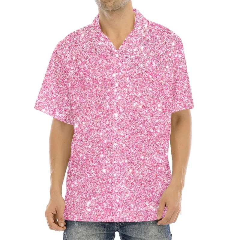 3D Print Glitter Graphic Shirts For Men Women Fashion Designer Beach Shirt Short Sleeve Oversized Blouse Tee Shirts Camisas