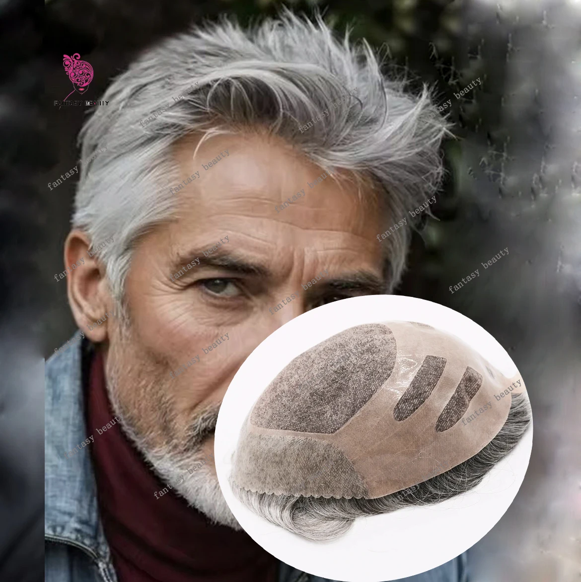 

Необразнаемый 1Б80 # 440, белый, блондин, серый мужской парик, прочный кружевной тонкий моно Npu, коричневый, 100% человеческие волосы, отбеливающие узлы, протез