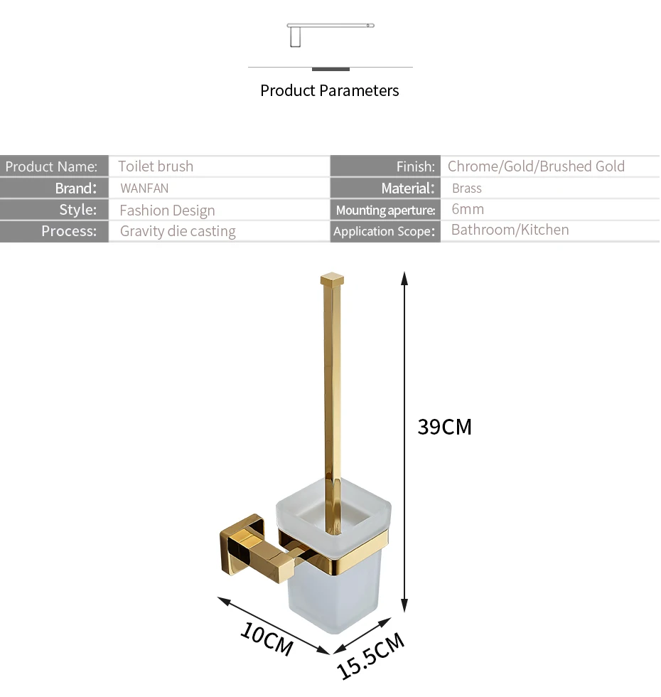 European style Brass Chrome Toilet Brush Holder  Finish Toilet brush Bathroom Products Bathroom Accessories useful 7509