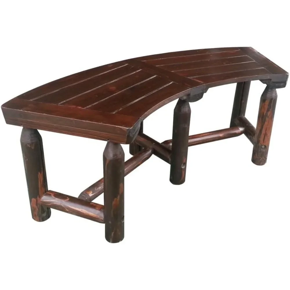 

Char-Log Curved Bench