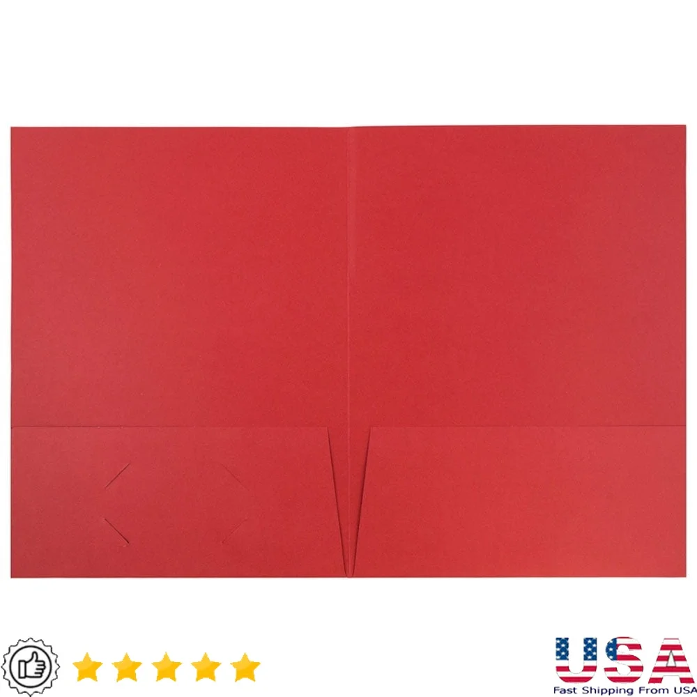 

Durable Linen Two Pocket Folders with Business Card Slot 6 Pack Home School Office Use Safe Secure Storage