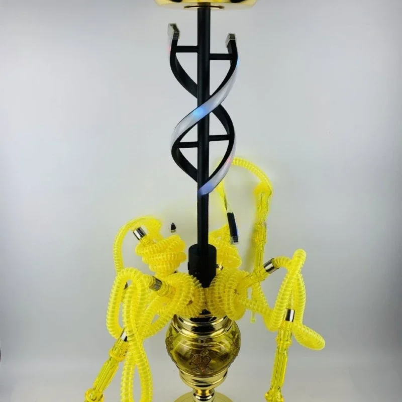 

Full set of hookah, four-tube hookah set with light, multi-tube nightclub bar hookah Gatlin