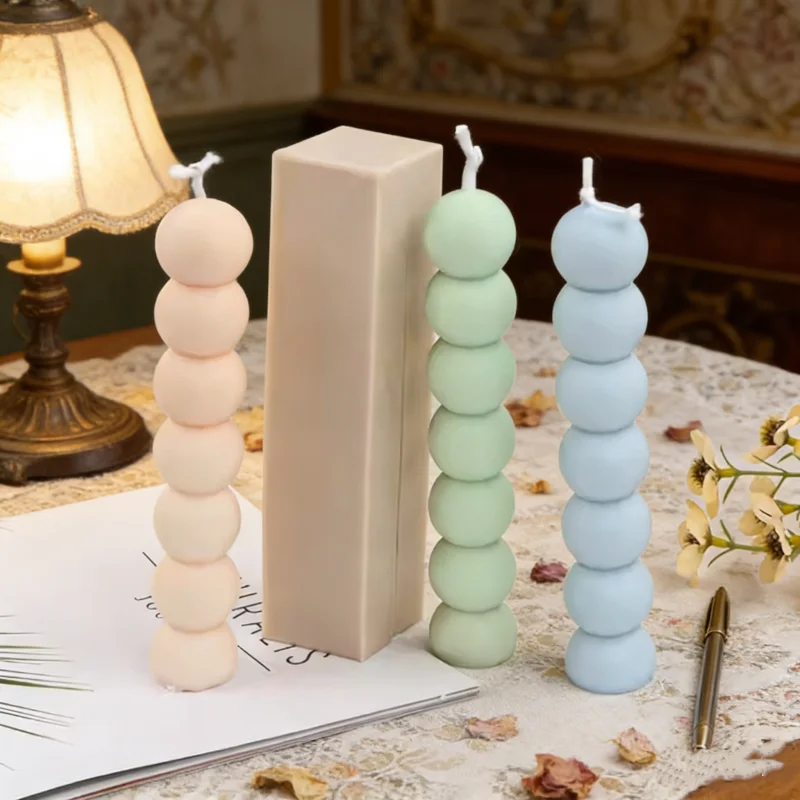 3D Cute Beads Pillar Candle Mould Tomatoes On Sticks Shape DIY Wax Soap Resin Simple Style Ornaments Reusable Silicone Mold Gift