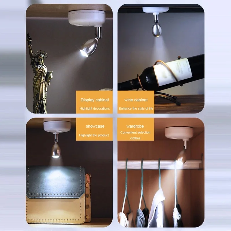 13 Colors Two Lights with Remote Control Wireless Spotlight Rotatable Battery Operated Accent LED Lights Display Painting
