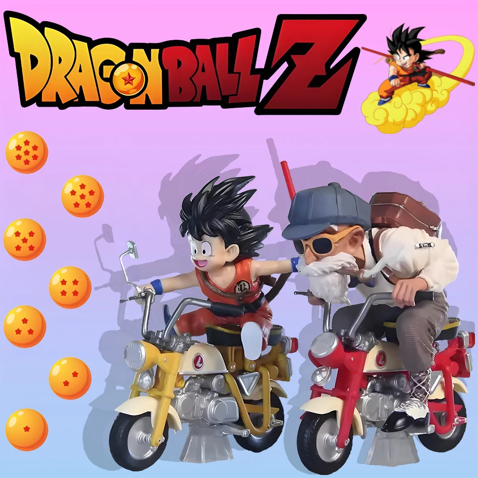Anime Dragon Ball Z Anime-Figur Son Goku Meister Roshi Lokomotiven PVC Action Kame Sennin Motorrad-Modell Spielzeug Kindergeschenke