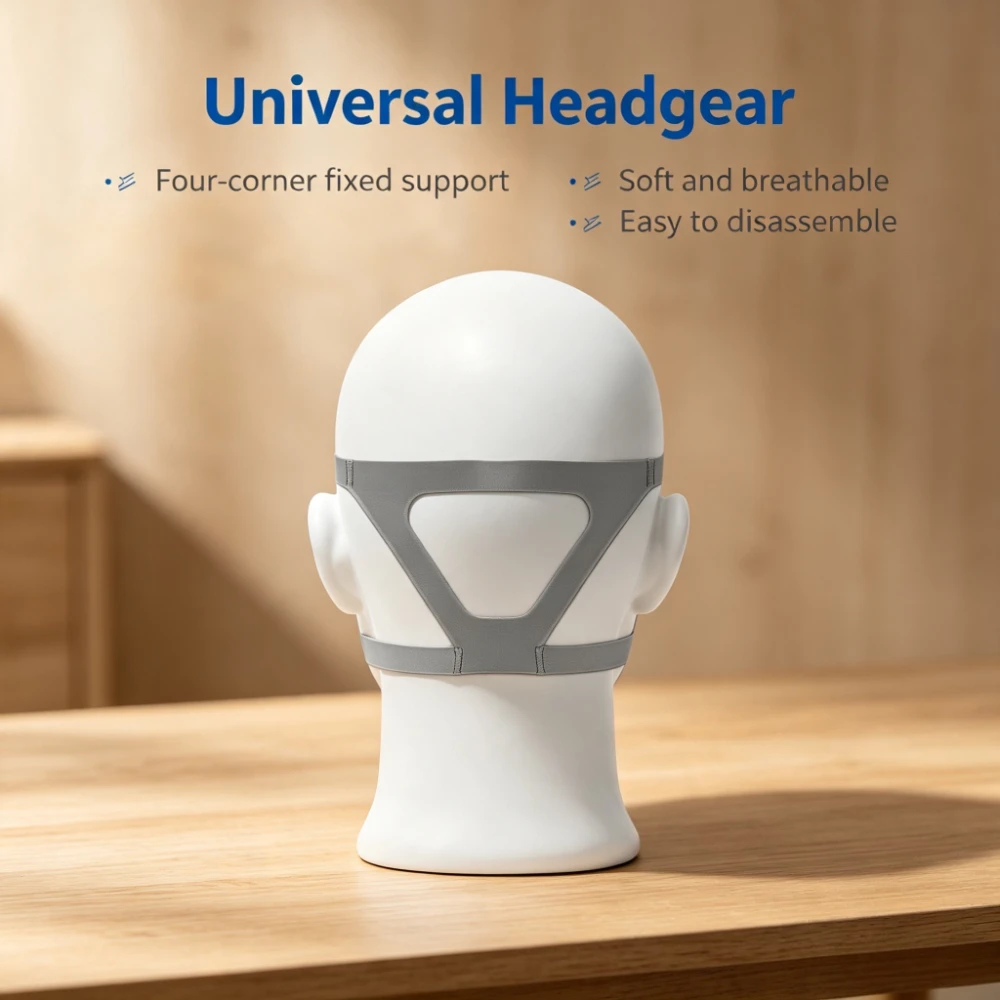 Universal Headgear Four-corner Replacement CPAP Headband for Sleep Mask Soft Breathable Adjustable Non-tight Head Strap