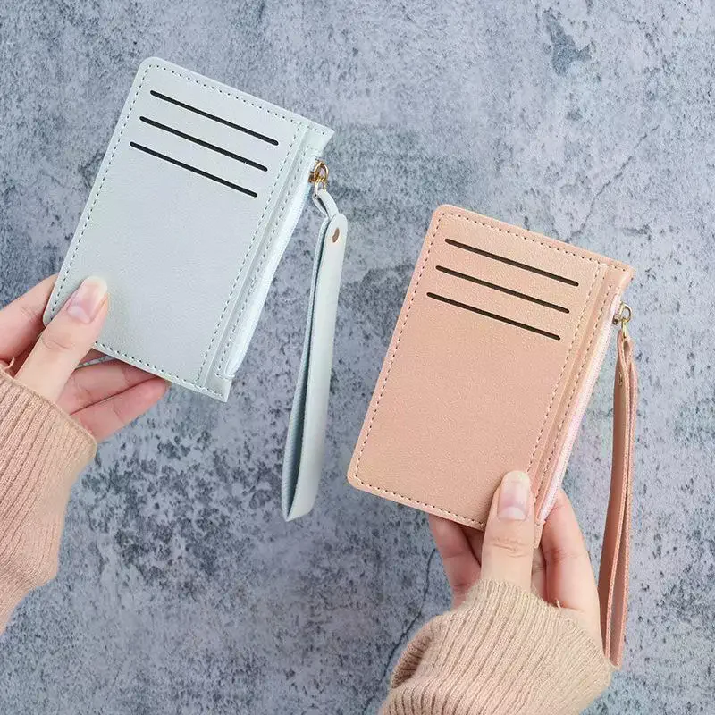 Mini Zipper Credit Card Organizer Slim Lightweight Portable ID Bank Card Holder Small Purse for Women Men Daily Use