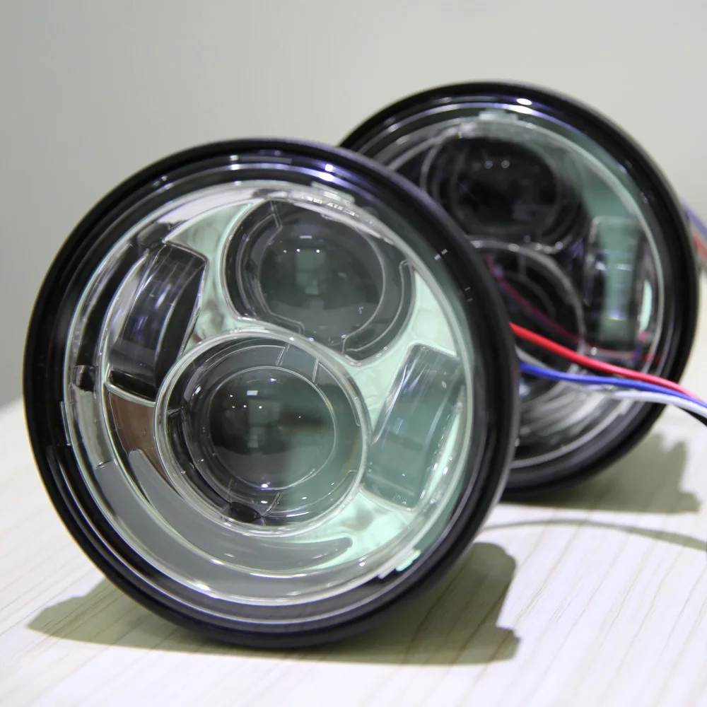 For Harley Dyna Fat Bob FXDF FXDFSE 2008-2017 4.65 Inch H4 LED Headlight Hi-Lo Beam W/ DRL Lamp Motorcycle Light Assembly