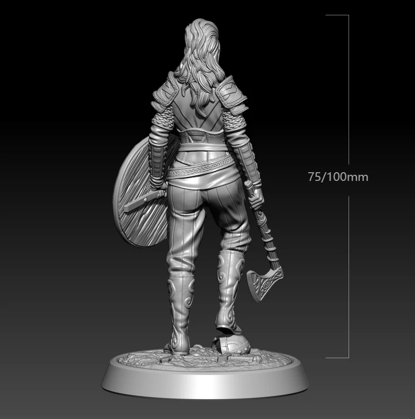 1/24  75mm 1/18 100mm Resin Model Viking Female Pirate Figure Unpainted No Color Sculpture RW-716