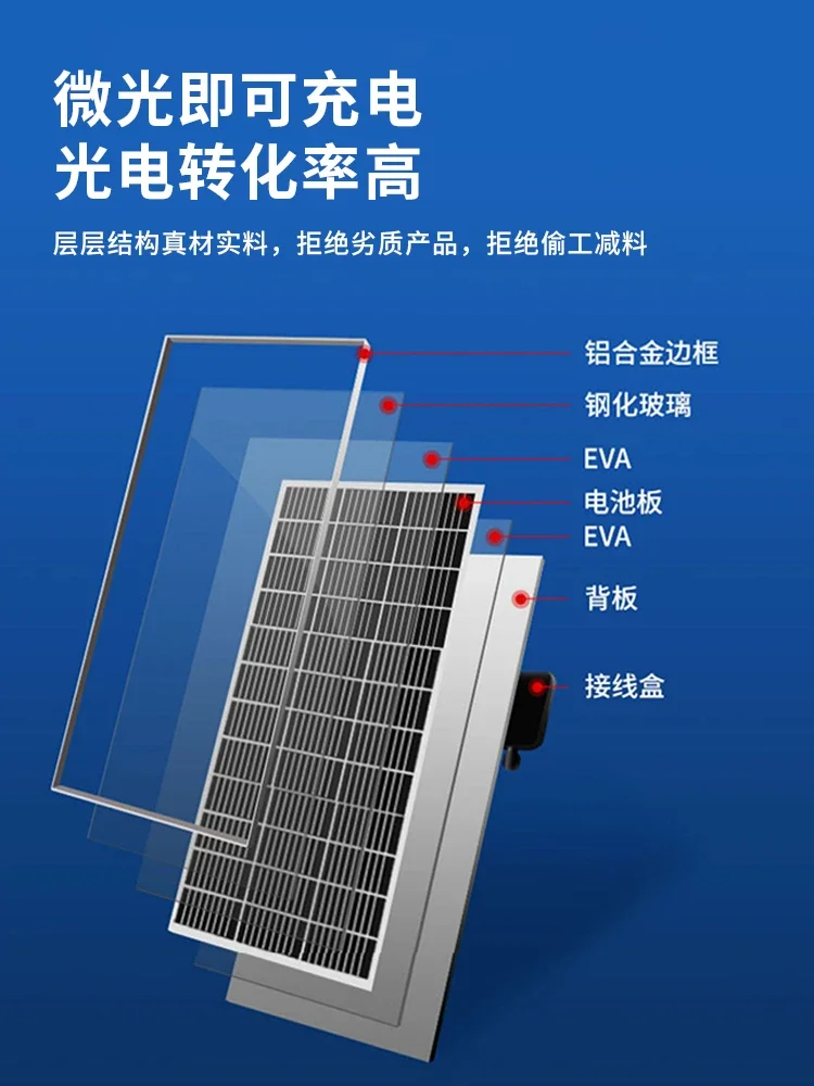 Solar monitoring power supply system 12V lithium battery power generation board outdoor river environment 24V monitoring equipme