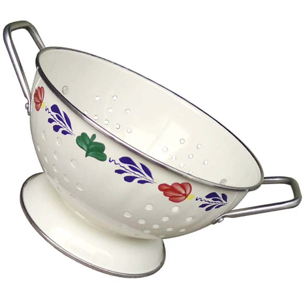 

Metal Double Handle Drain Plate European Style Serving Tray Decorative Nut Snack Container Multi Function Kitchen Storage Dish