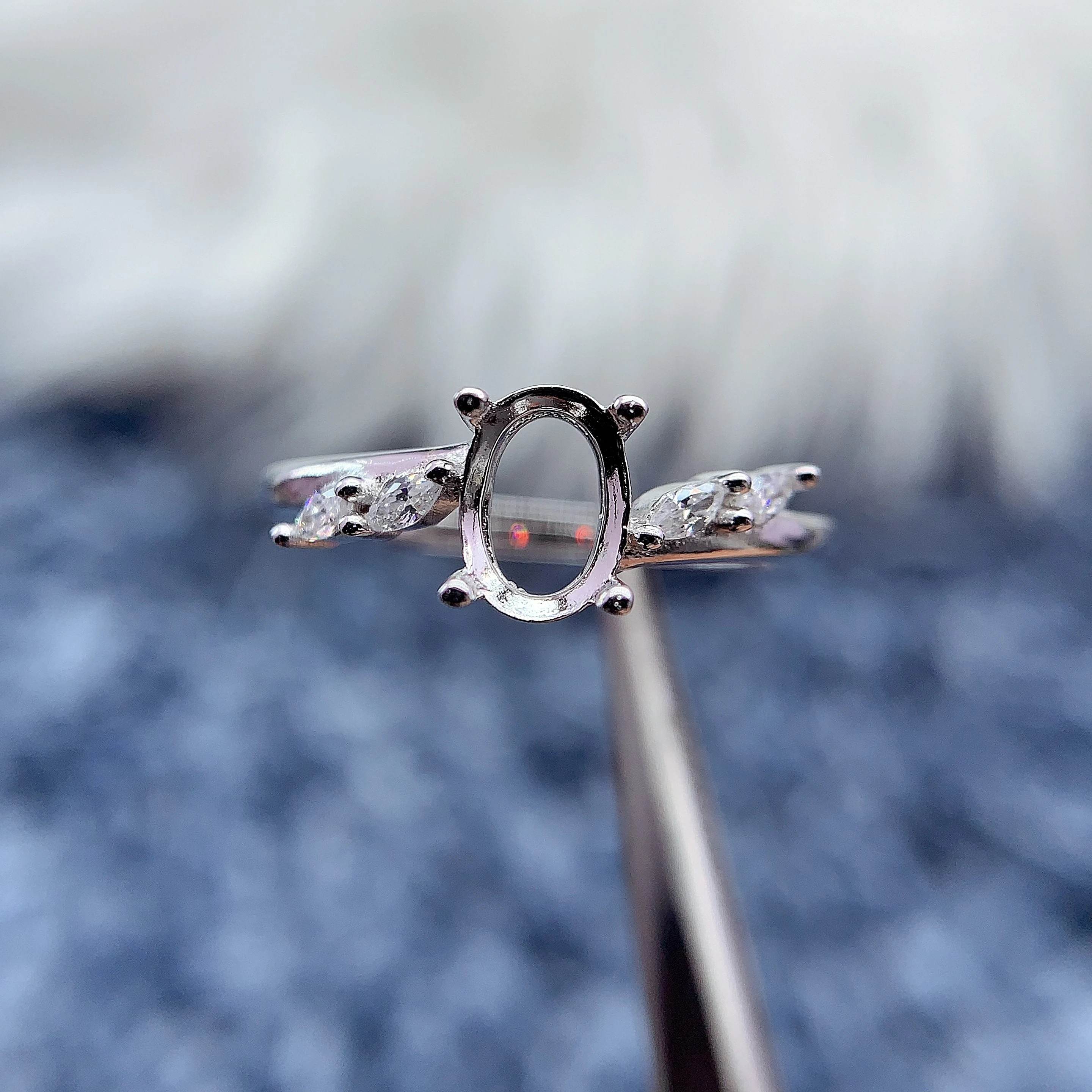 

MeiBaPJ Inlay Oval 5*7mm S925 Sterling Silver DIY Empty Ring Setting For Womens Gift Fine Charm Wedding Luxury Jewelry Wholesale