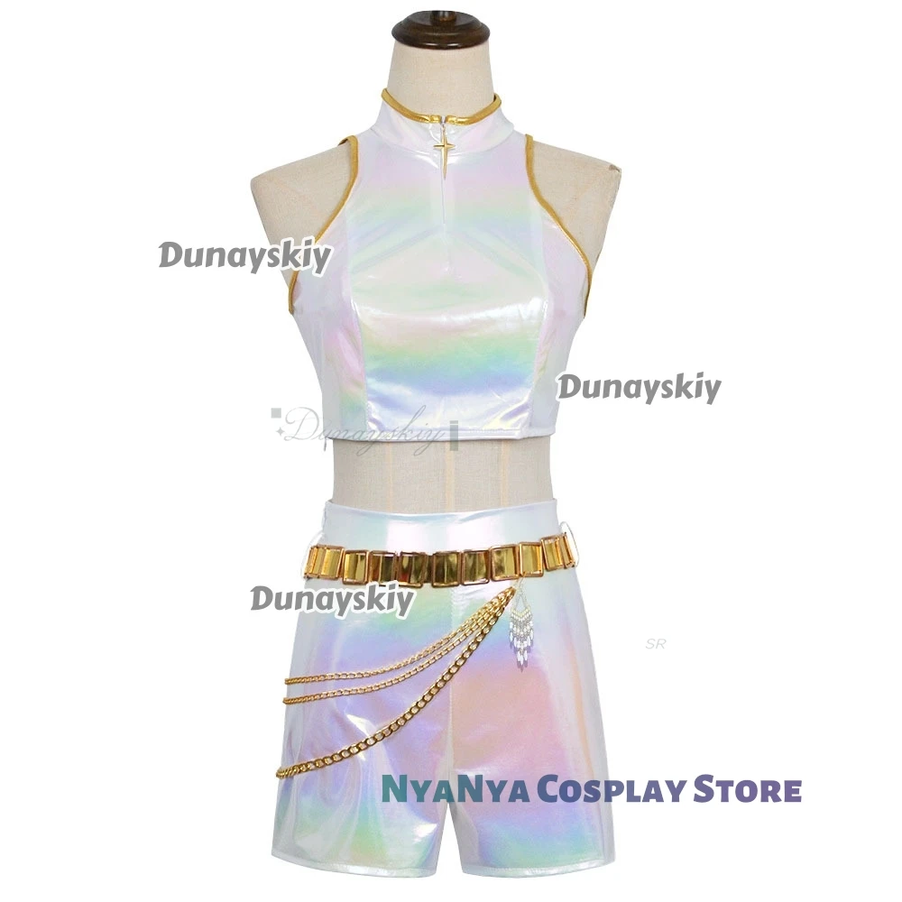 Rumi Anime K-POP Demonos Hunter blanco dorado Cosplay disfraz y peluca Cosplay y accesorios ropa para niños para carnaval Halloween