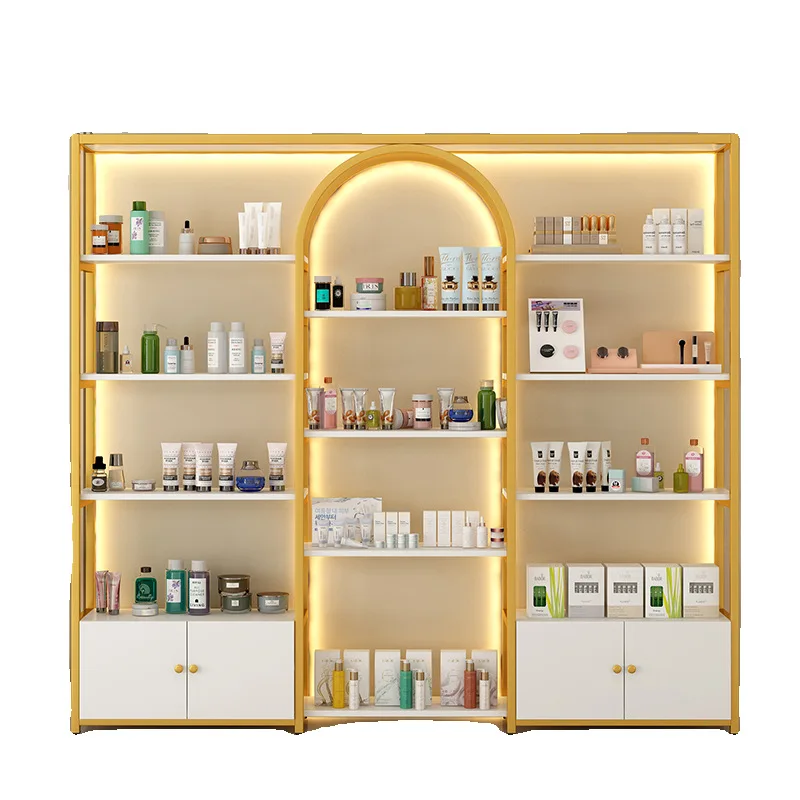 

Nail art storage cabinet Nail polish display cabinet Barber shop Skin care products Beauty salon Cosmetics product display